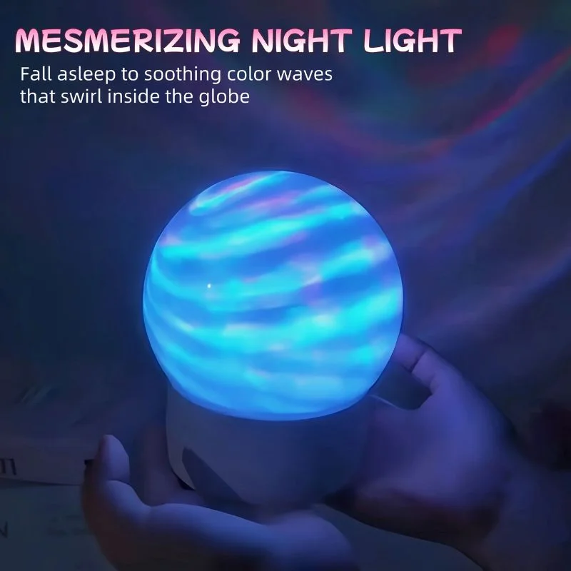 Untitleddesign29_1781691824.webp 2-in-1 Ocean Wave Projector Light & Northern Aurora Lamp | 16 Colors RGB Night Light Projector | Bedroom Mood Lamp - Image 1
