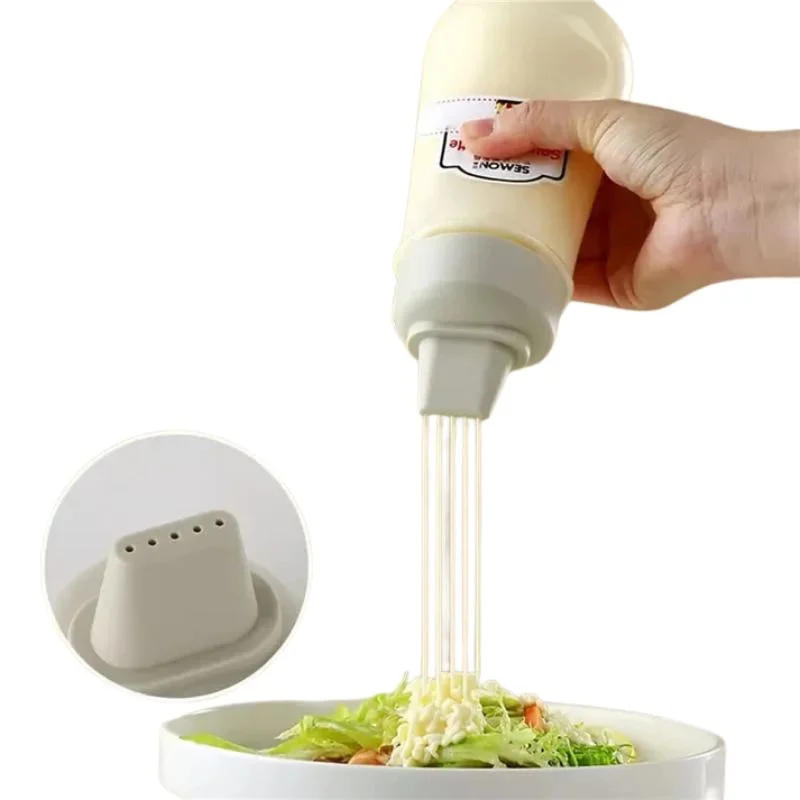 Untitleddesign30_1782721302.webp 5 Hole Squeeze Sauce Bottle | Refillable Condiment Dispenser with Lid | Multipurpose Ketchup & Hot Sauce Bottle for Kitchen | Black Cap - Image 1
