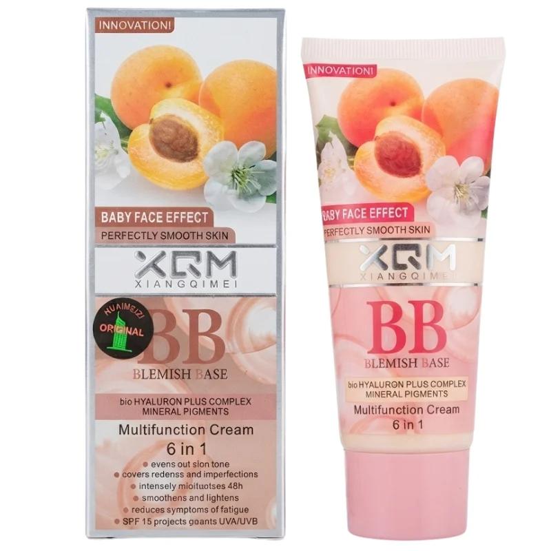 Untitleddesign78_1787133057.webp XQM BB Blemish Apricot Base Cream | 6-in-1 Multifunction BB Cream with Hyaluronic Acid & Mineral Pigments | SPF 15 | 65ml - Image 1