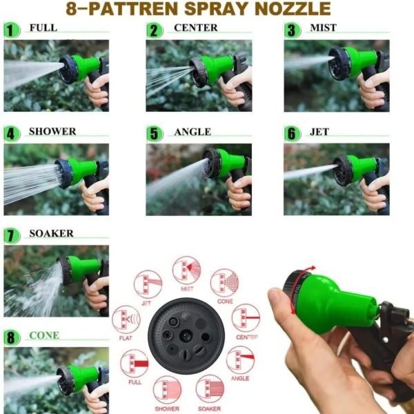 Magic Expandable Hose Pipe 50FT | Lightweight, Tangle-Free | 7-Mode Spray Gun
