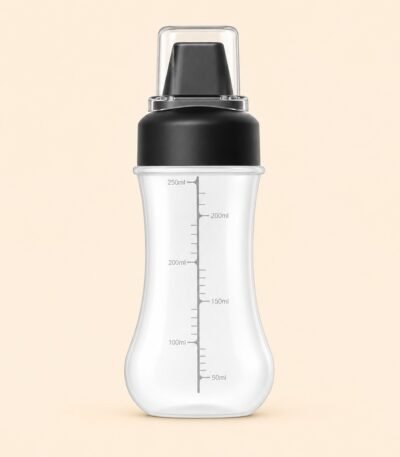 5 hole squeeze sauce bottle with lid and black cap for ketchup and hot sauce