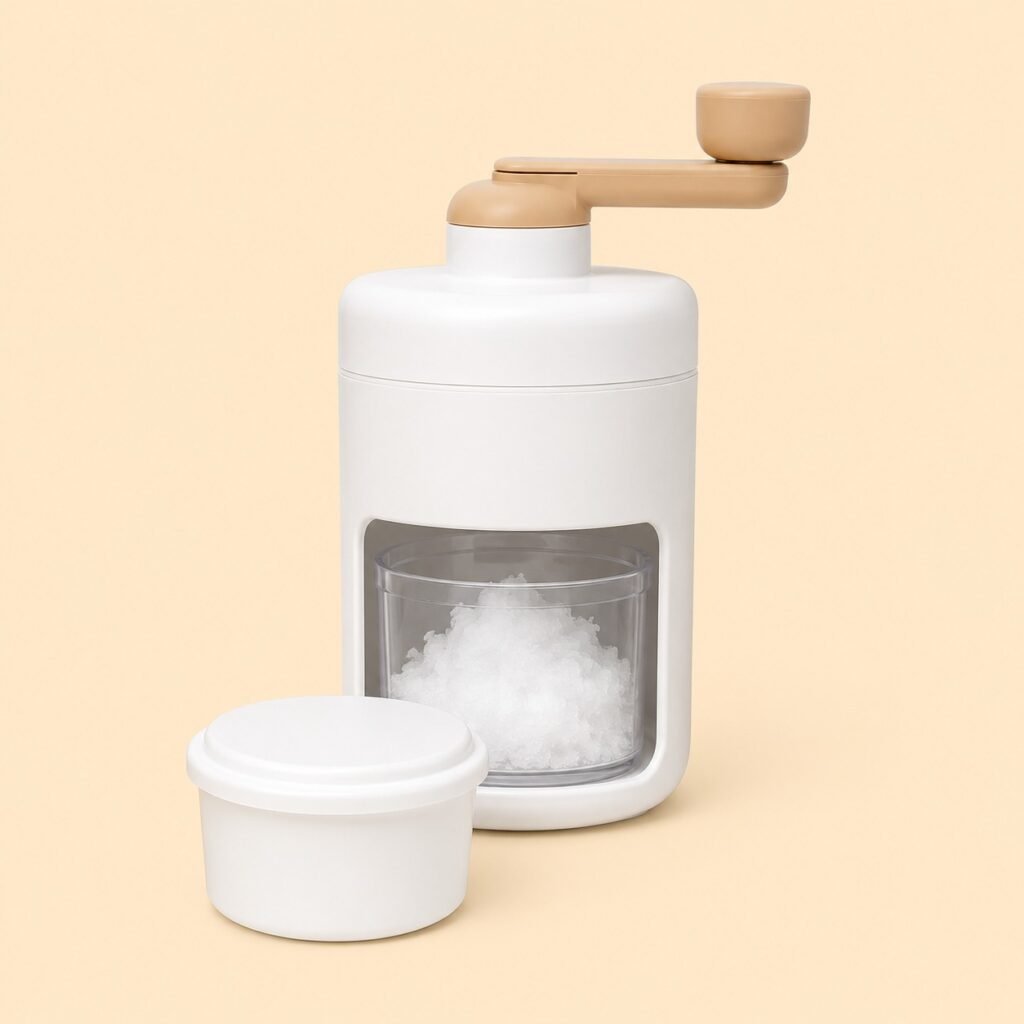 Portable Manual Ice Shaver with Stainless Steel Blades for Snow Cones and Slush