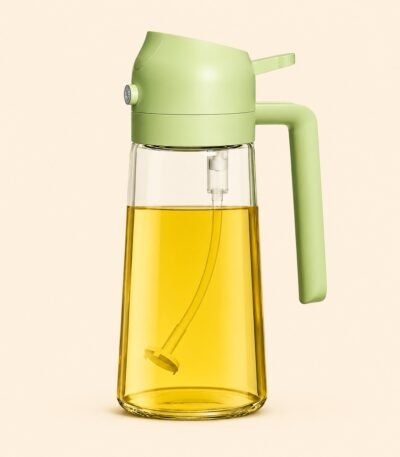 450ml glass oil spray bottle with mister and pouring spout for kitchen cooking