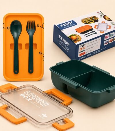Kendy Lunch Box with spoon and fork and two compartments
