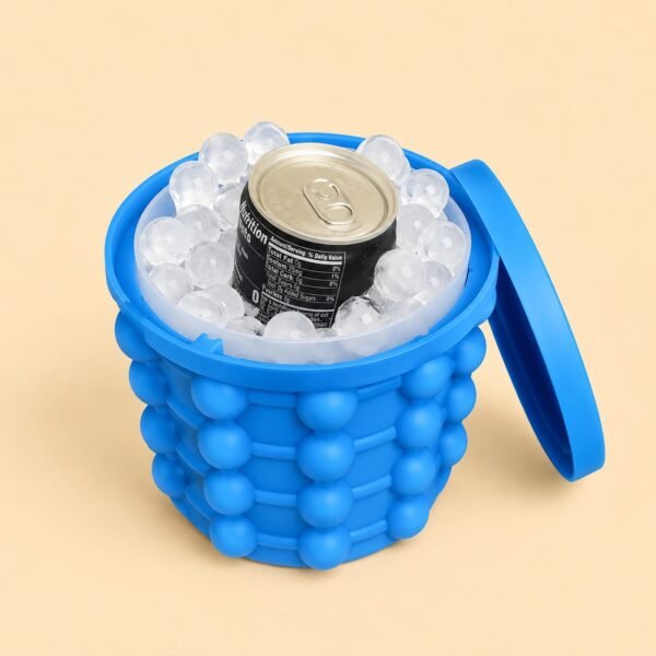 Silicone Ice Genie Cube Maker | 2-in-1 Ice Bucket Mold | Portable Soft Silicone Ice Cube Maker for Travel & Outdoor