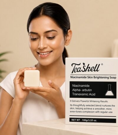 TeaShell Niacinamide Brightening Soap with Alpha Arbutin and Tranexamic Acid, 100g