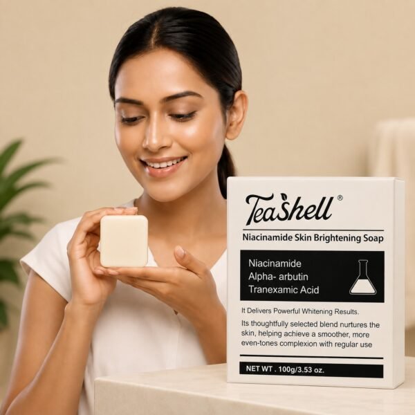 TeaShell Niacinamide Brightening Soap with Alpha Arbutin and Tranexamic Acid, 100g