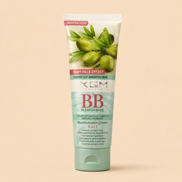 XQM BB Blemish Olive Base Cream | 6-in-1 Multifunction BB Cream with Hyaluronic Acid & Mineral Pigments | SPF 15 | 65ml