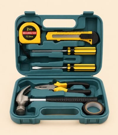 Dunlandi 24V cordless drill machine set with two batteries and complete DIY tool kit
