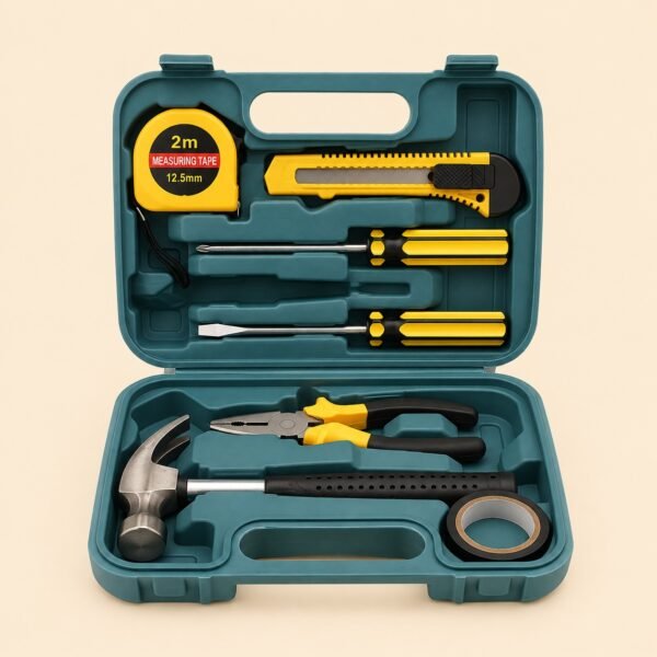 Dunlandi 24V cordless drill machine set with two batteries and complete DIY tool kit