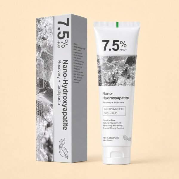 7.5% Nano-Hydroxyapatite Toothpaste, fluoride-free mint formula for sensitive teeth