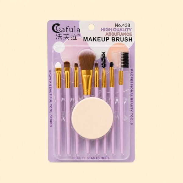 9 Pcs Pink Makeup Brush Set with Soft Synthetic Bristles
