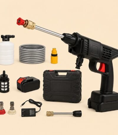 48V cordless car wash spray gun with foam bottle and water hose