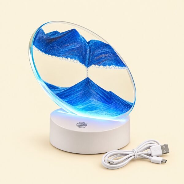 3D moving sand art LED lamp with flowing sandscape display and USB decorative lighting