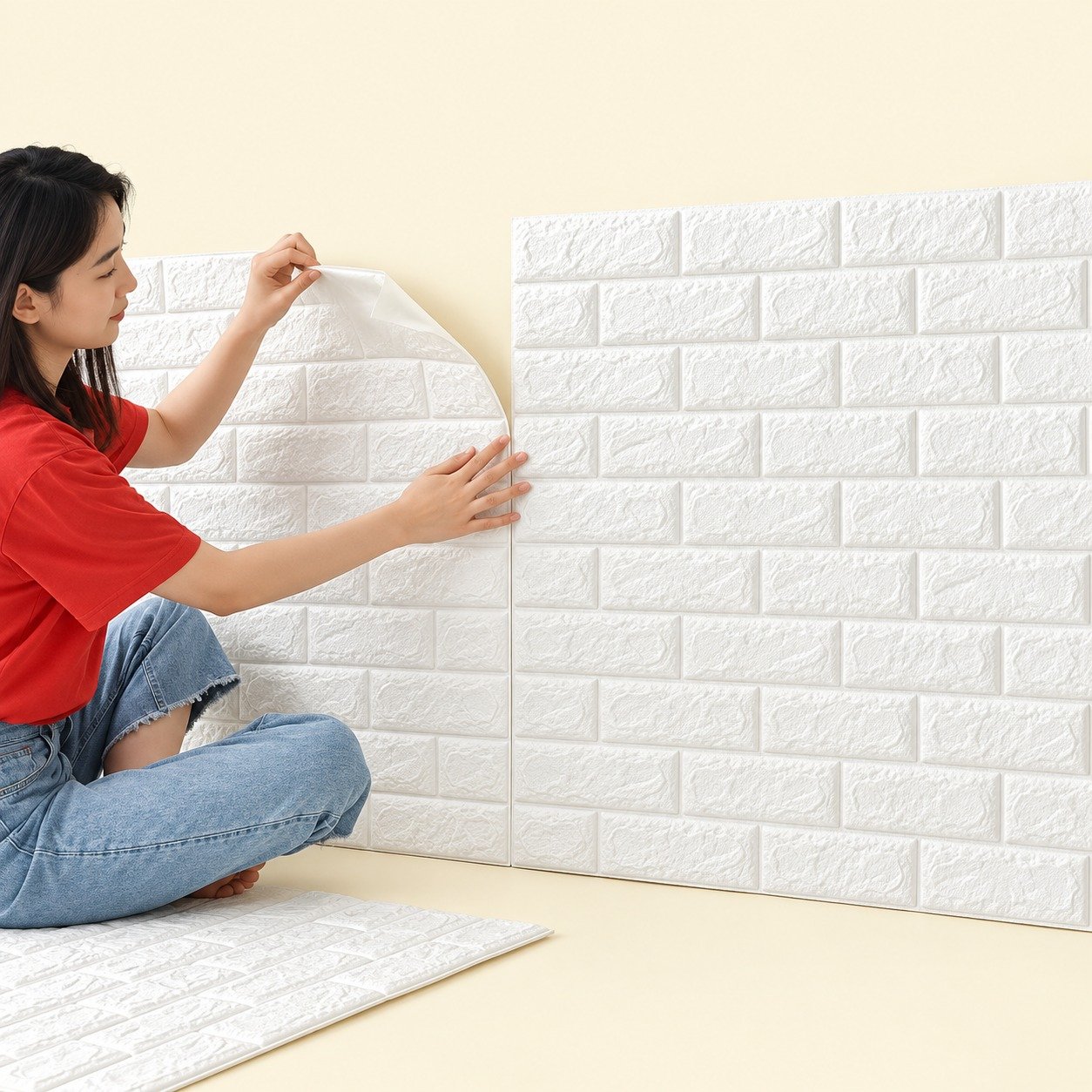 WhatsApp Image 2026-09-07 at 12.10.10 PM 3D White Brick Wall Stickers | Self-Adhesive Waterproof Home Decor | Peel & Stick - Image 1