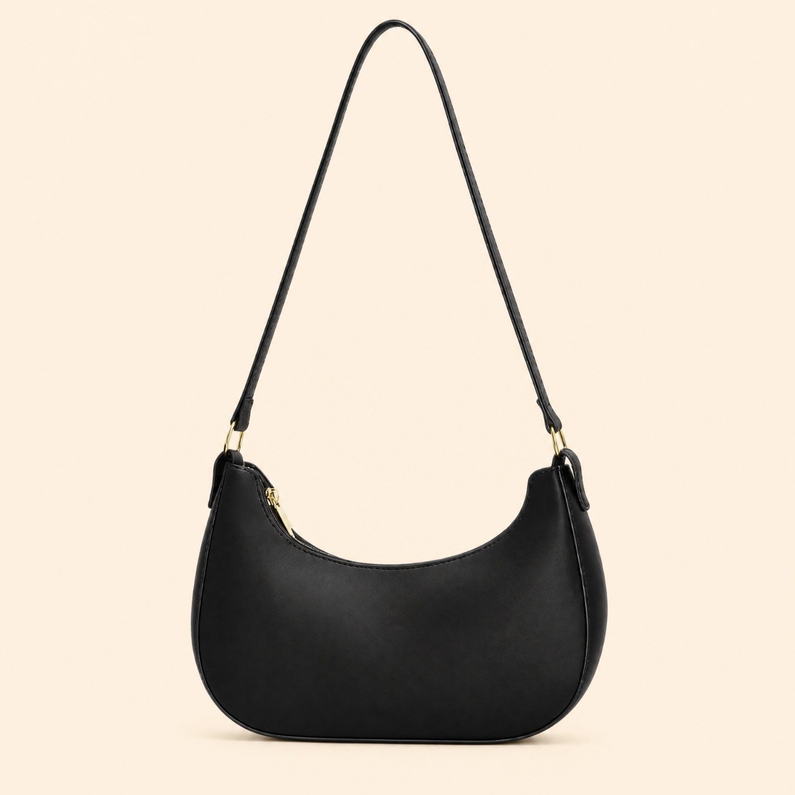 WhatsApp Image 2026-09-07 at 12.43.57 PM (1) Black crescent leather luxury shoulder bag for women with elegant curved design and shoulder strap