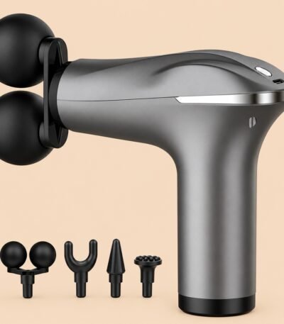 BLD-780 rechargeable deep tissue massage gun with 9 massage heads and 6 speed levels