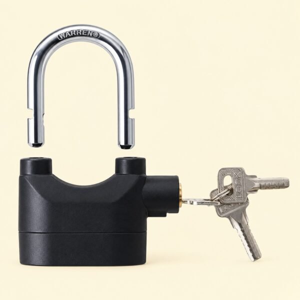 High-Security Gembok Alarm Lock | Waterproof Siren Padlock for Bike, Scooter & Door Protection