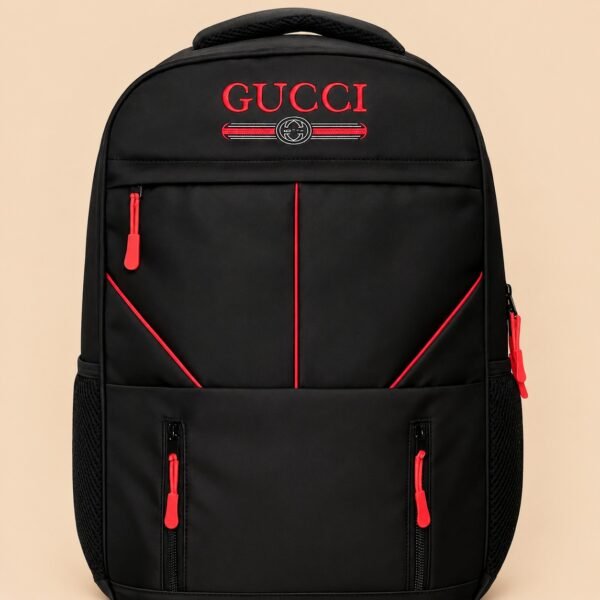 Multi-Functional Travel Backpack | Business Daypack with Laptop Compartment | Black & Red