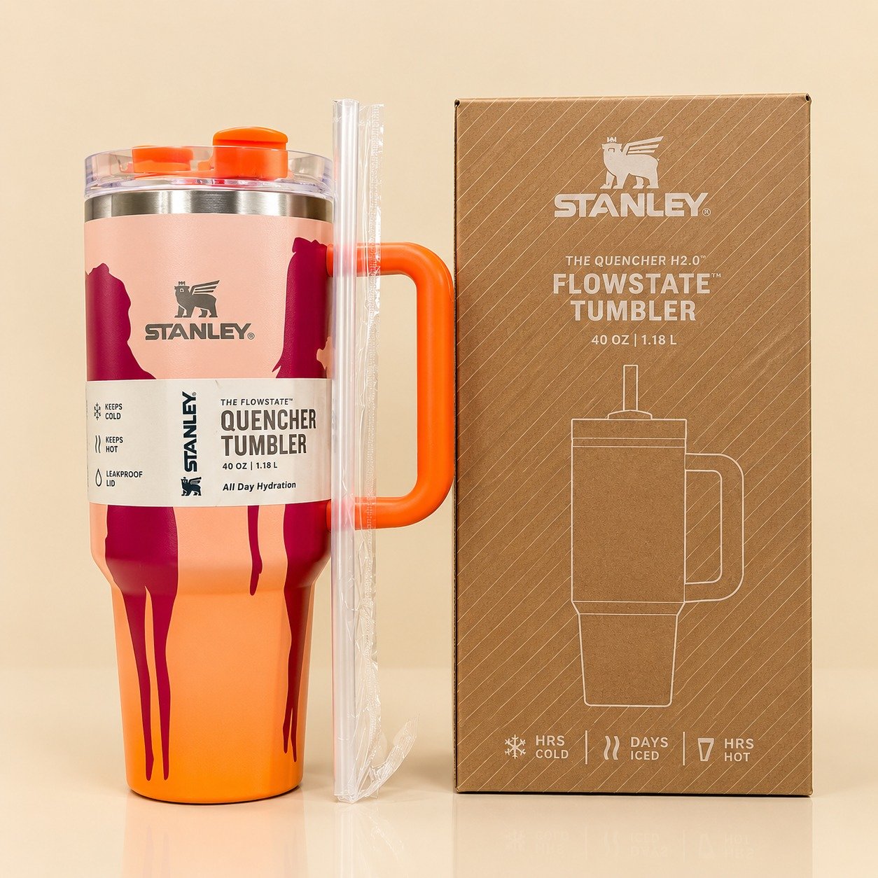 WhatsApp Image 2026-09-10 at 3.11.46 PM Orange Barbie Stanlay Tumbler | H2.0 Tumbler 1.18L Limited Edition Double Wall Vacuum Insulated - Image 1