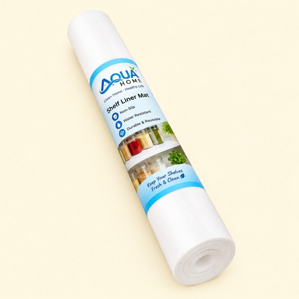 White anti-slip fridge shelf protector with waterproof washable kitchen liner