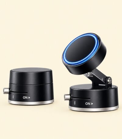 Magnetic Wireless Phone Holder with foldable suction grip for secure mounting