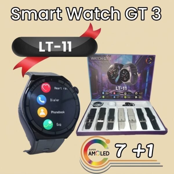 LT-11 GT 3 Smart Watch with 1.3 inch touchscreen fitness tracker and notifications