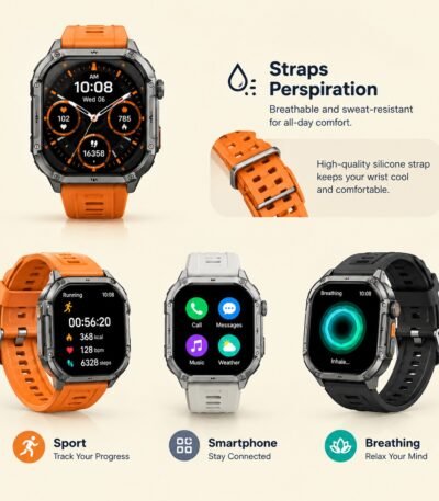 TF7 Ultra Smart Watch with metal body AMOLED display Bluetooth calling and fitness tracker