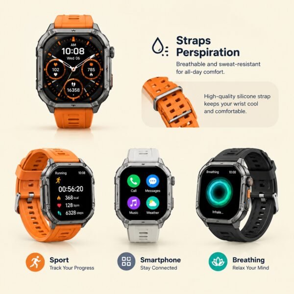 TF7 Ultra Smart Watch with metal body AMOLED display Bluetooth calling and fitness tracker