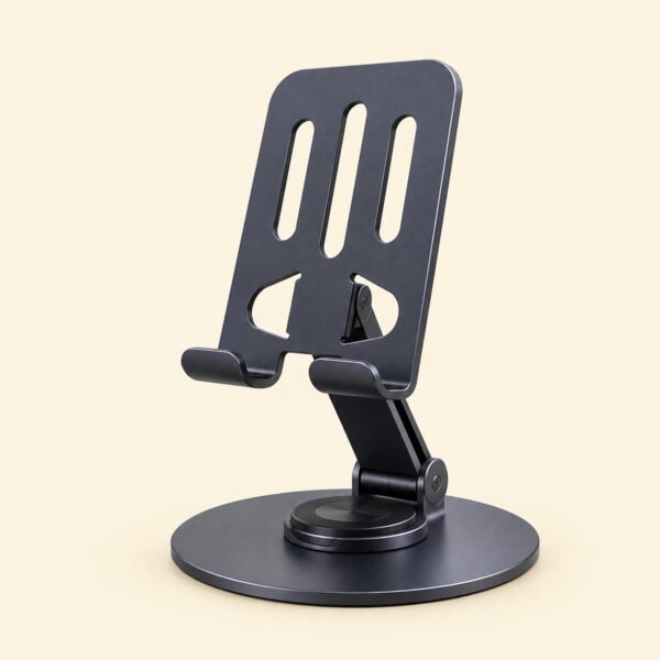 Multi-Angle 360° Rotating Metal Phone & Tablet Stand | Foldable, Universal & Elegant