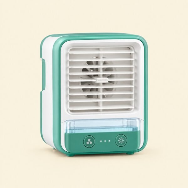 Portable USB Air Cooler Fan – 3-Speed, Mist Spray, Rechargeable | Random Color