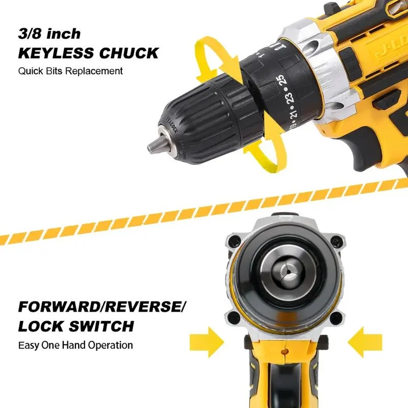Yourmartproducts75_1780999453.webp Cordless Drill Machine Kit with 2 Batteries & 26 Accessories | Portable Rechargeable Impact Drill Set - Image 1