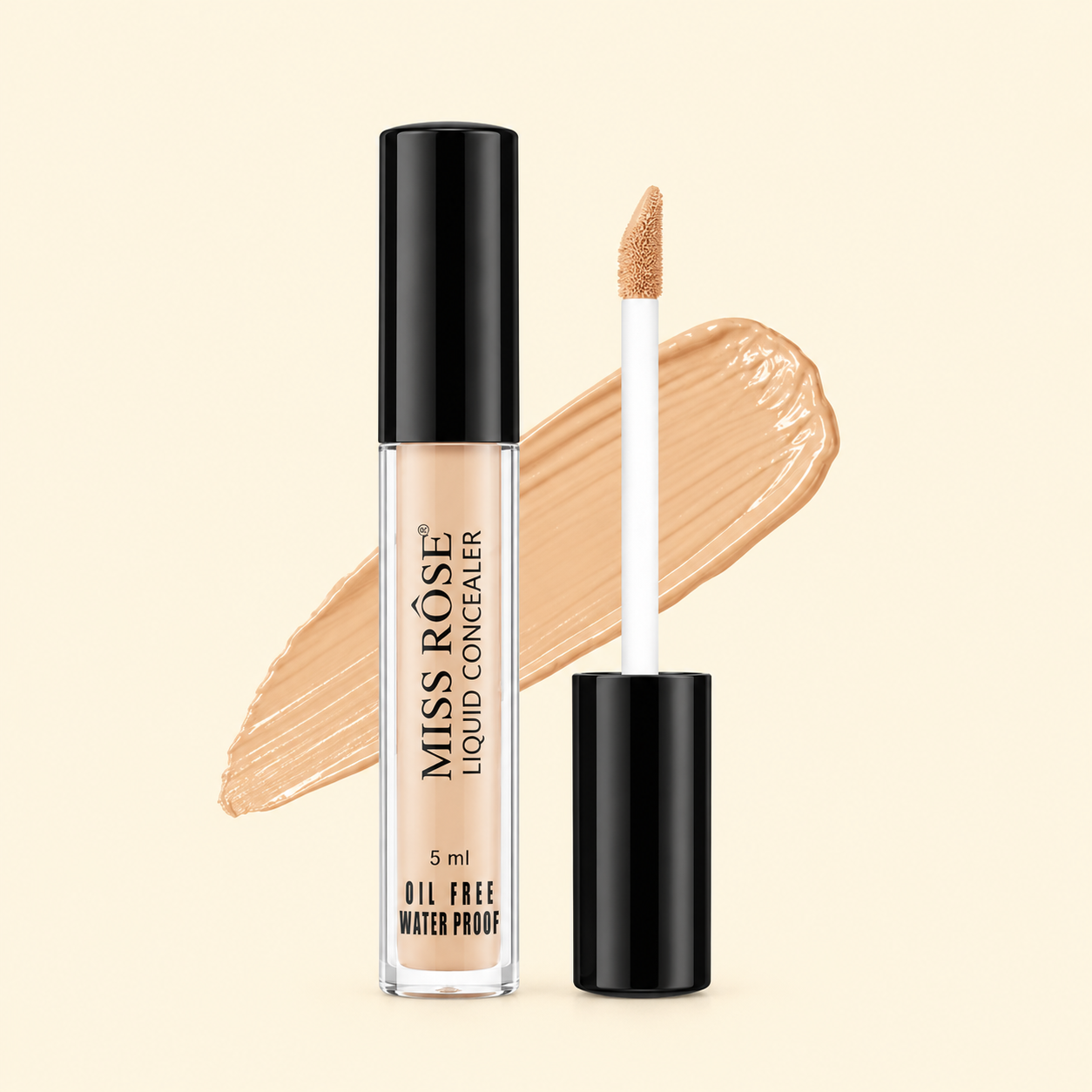 b MISS ROSE Liquid Concealer | Ivory 6 | Waterproof High-Coverage Formula (5ml) - Image 1