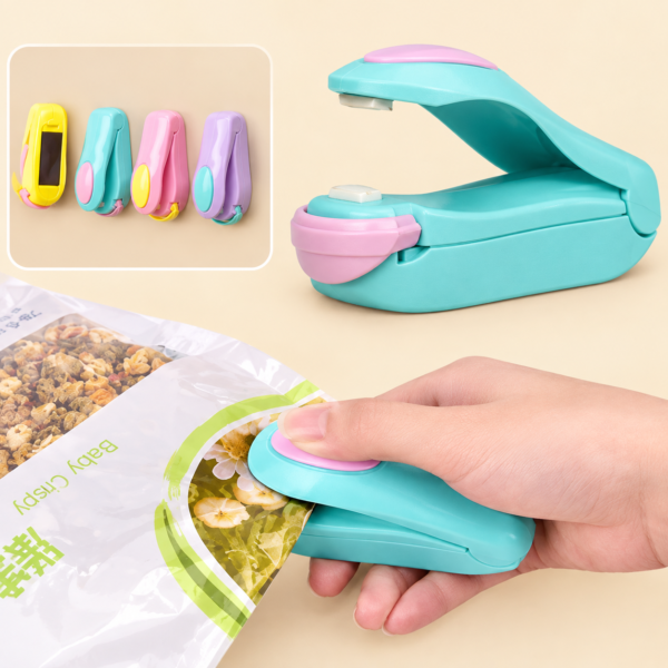 Portable Mini Heat Sealing Machine | Snack Bag Sealer | Handheld Resealer | Random Color