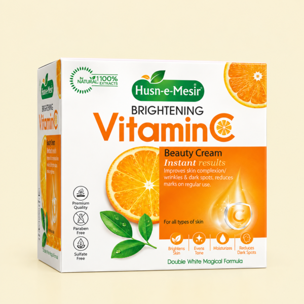 Husn e Mesir Vitamin C Brightening Cream Natural Glow Anti-Blemish Deep Action Formula for Radiant Skin