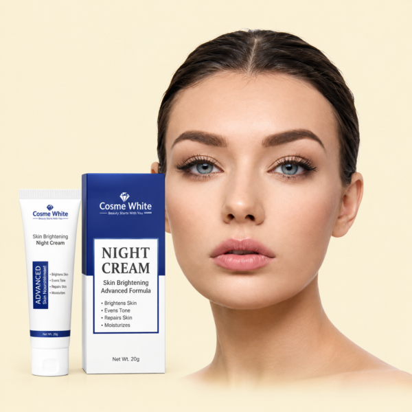 Gluta White Night Cream | Advanced Brightening & Anti-Aging Formula with Glutathione & Vitamins (50ml)