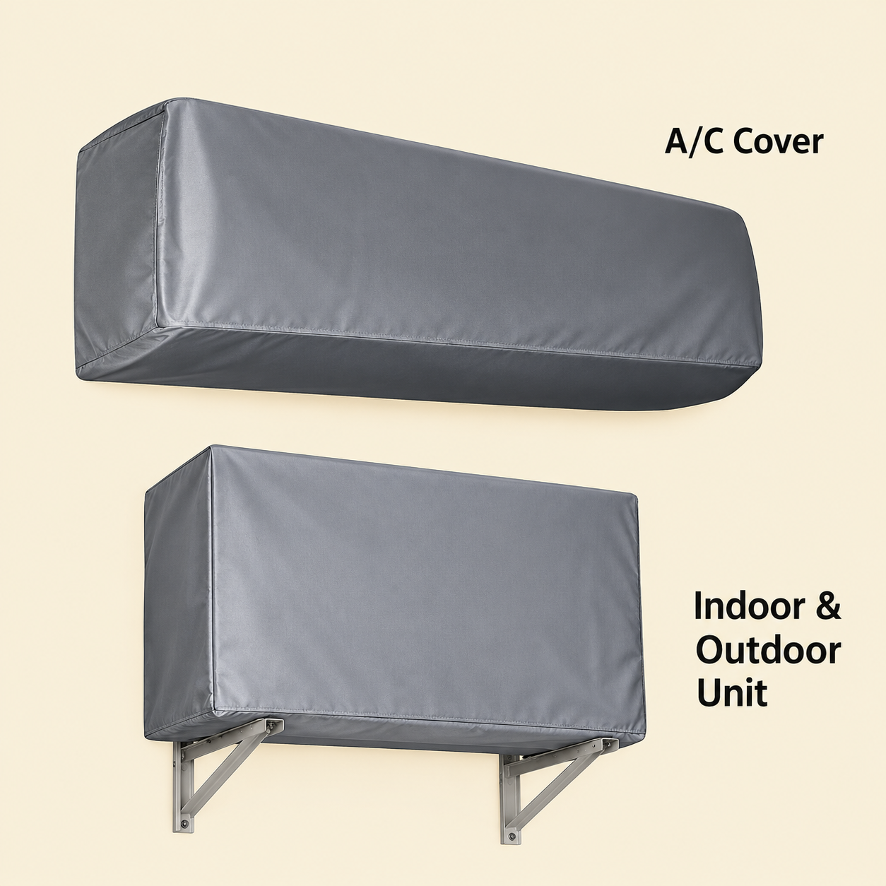 f Dust Proof AC Cover Set for 1 Ton | Non-Waterproof Non-Woven Fabric | Indoor & Outdoor Protection (2 Pcs) - Image 1