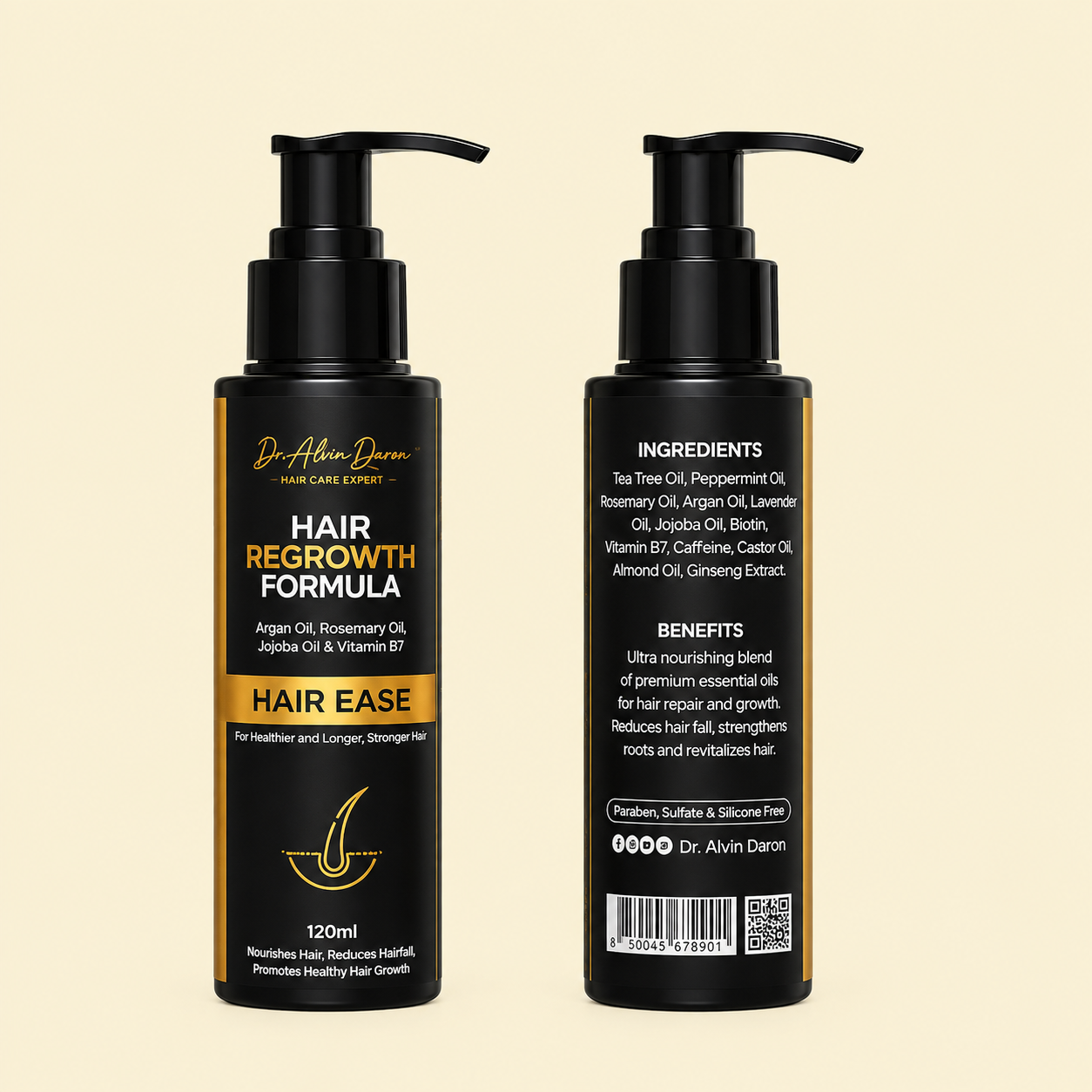 f67b7ac3-8e97-432a-8b9d-a1a3cec0dc2b Ease – Natural Hair Regrowth & Nourishment Oil | Strengthens Roots & Reduces Hair Fall (120ml) - Image 1