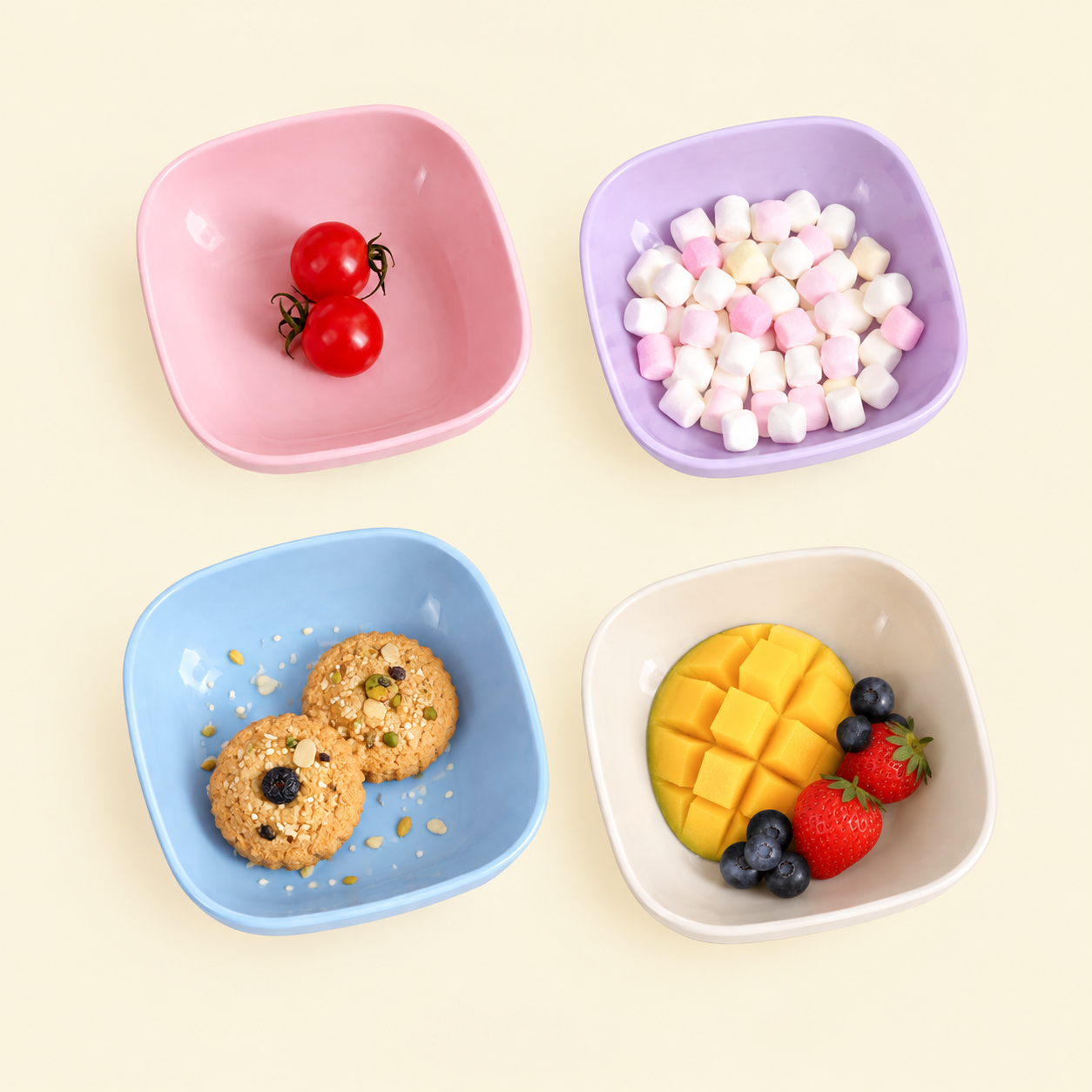 owls Food Grade Plastic Household Dining Plates | 10 pcs Elliptical Spit Bone Plate Set | Multi-Function & Durable - Image 1