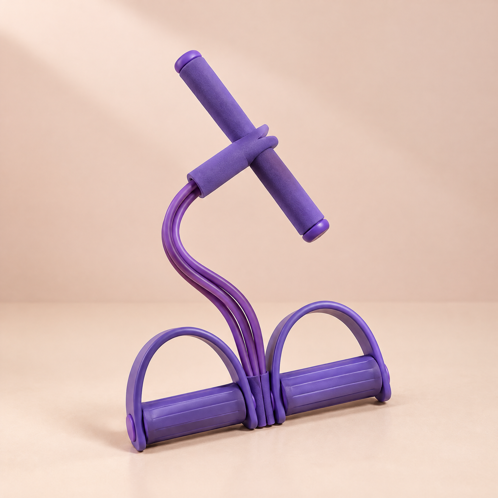 product_ad_purple_exercise_accessory Tummy Trimmer | Foot Pedal Resistance Band | Elastic Sit-Up Pull Rope | Fitness & Yoga Trainer | Random Colors - Image 1