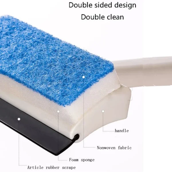 2-in-1 Foam Window Wiper & Glass Cleaner | Rubber Squeegee with Foam Sponge | Car Windshield, Mirror & Kitchen Glass Cleaning Brush