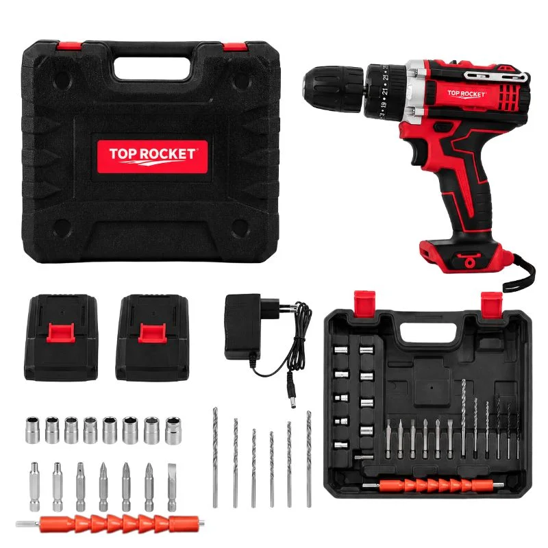 yourmartproduct10_1783771937.webp TOP ROCKET Cordless Rechargeable Drill Machine Kit | 48V Double Batteries | 3-in-1 Drill, Screwdriver & Impact Driver | Variable Speed Power Tool Set with Carry Case - Image 1