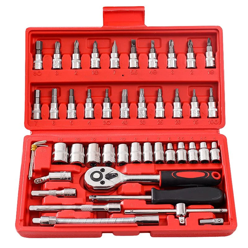 yourmartproduct31_1783344375.webp 46-Piece Socket Wrench Set | Complete Ratchet Socket & Screwdriver Bit Tool Kit | Chrome Vanadium Steel Repair Tool Set with Storage Case - Image 1